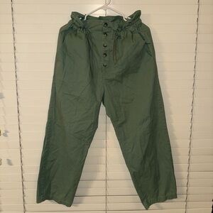 Urban Outfitters Olive Green Button-Fly Drawstring Chinos